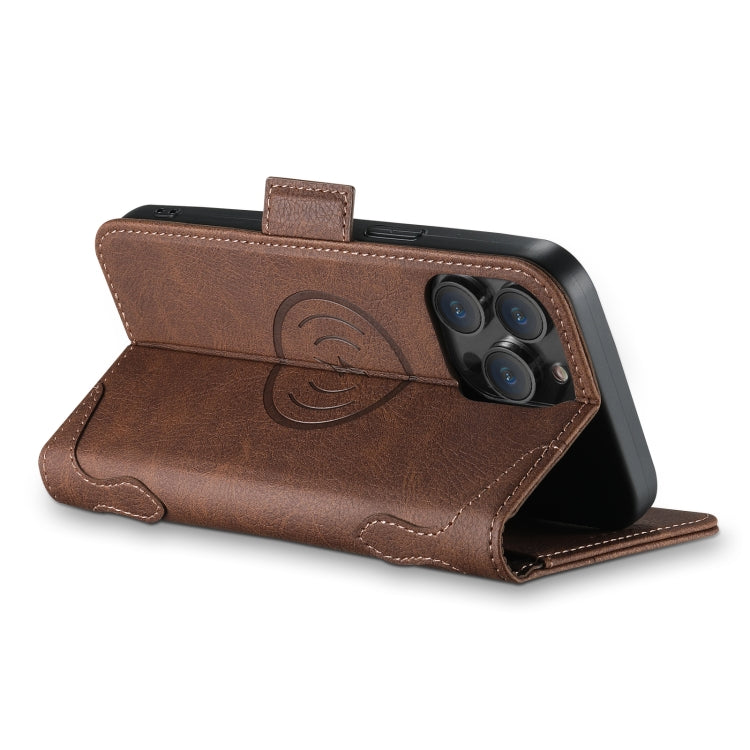 For iPhone 12 Pro Max SUTENI J07 Multifunctional Horizontal Flip Magsafe Leather Phone Case(Brown) - iPhone 12 Pro Max Cases by Suteni | Online Shopping UK | buy2fix