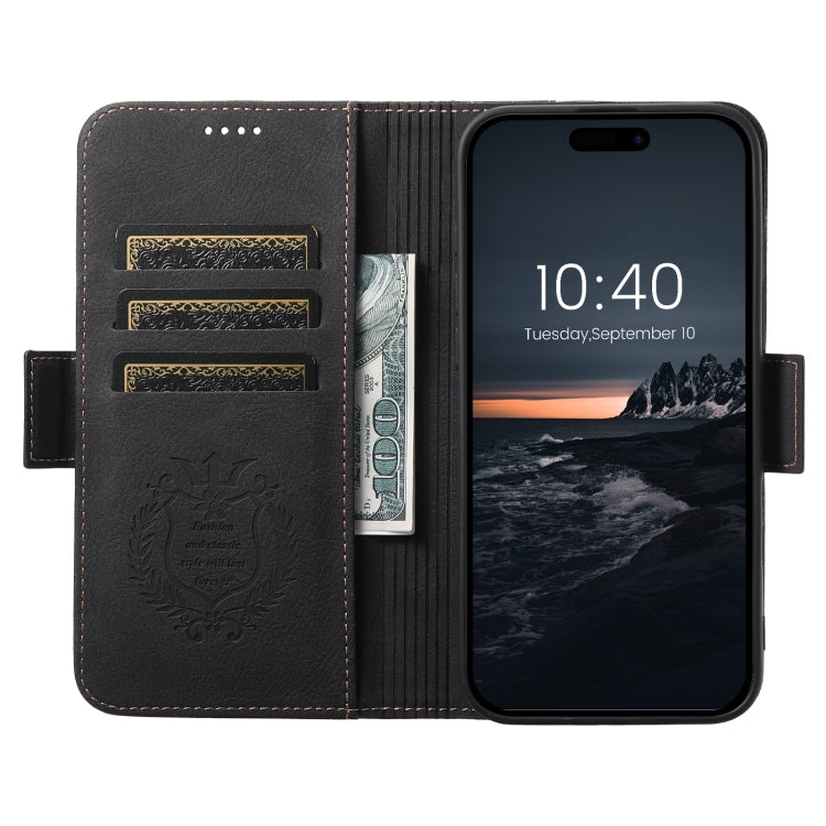 For iPhone 16 Pro SUTENI J07 Multifunctional Horizontal Flip Magsafe Leather Phone Case(Black) - iPhone 16 Pro Cases by Suteni | Online Shopping UK | buy2fix