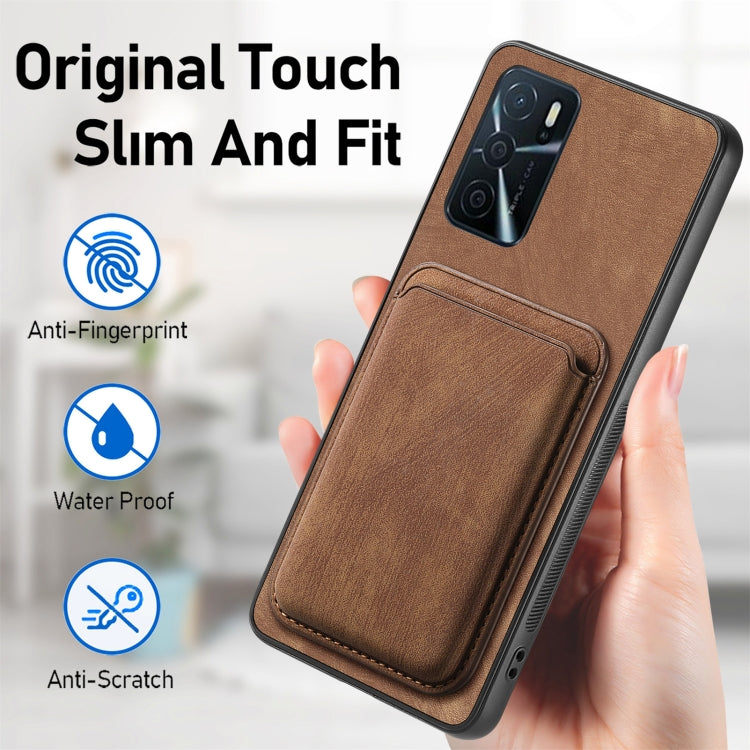 For OPPO A78 4G Retro Leather Card Bag Magnetic Phone Case(Brown) - OPPO Cases by buy2fix | Online Shopping UK | buy2fix