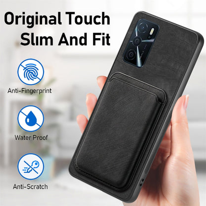 For OPPO A1 5G Retro Leather Card Bag Magnetic Phone Case(Black) - OPPO Cases by buy2fix | Online Shopping UK | buy2fix