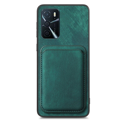 For OPPO Reno6 Pro 5G Retro Leather Card Bag Magnetic Phone Case(Green) - OPPO Cases by buy2fix | Online Shopping UK | buy2fix