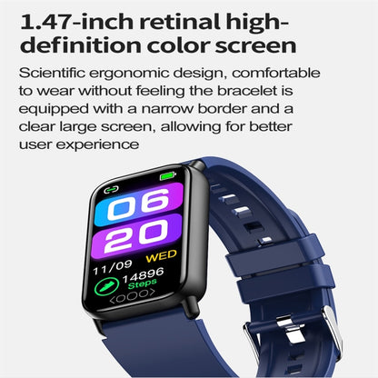 TK72 1.47 inch Color Screen Smart Watch, Support Heart Rate / Blood Pressure / Blood Oxygen / Blood Sugar Monitoring(Blue) - Smart Wristbands by buy2fix | Online Shopping UK | buy2fix