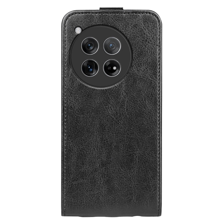 For OnePlus 12 R64 Texture Single Vertical Flip Leather Phone Case(Black) - OnePlus Cases by buy2fix | Online Shopping UK | buy2fix