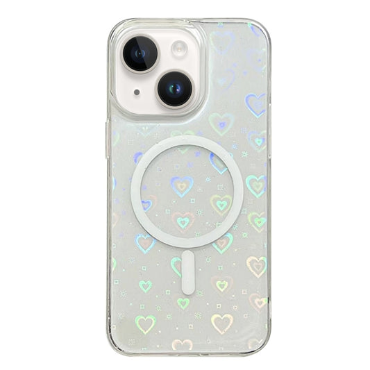 For iPhone 15 Plus Laser Love MagSafe TPU Phone Case(Transparent) - iPhone 15 Plus Cases by buy2fix | Online Shopping UK | buy2fix