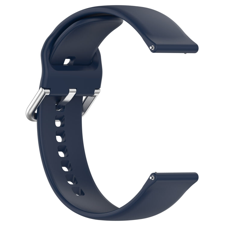 For Xiaomi Watch 2 Solid Color Metal Silver Buckle Silicone Watch Band, Size: L(Dark Blue) - Watch Bands by buy2fix | Online Shopping UK | buy2fix