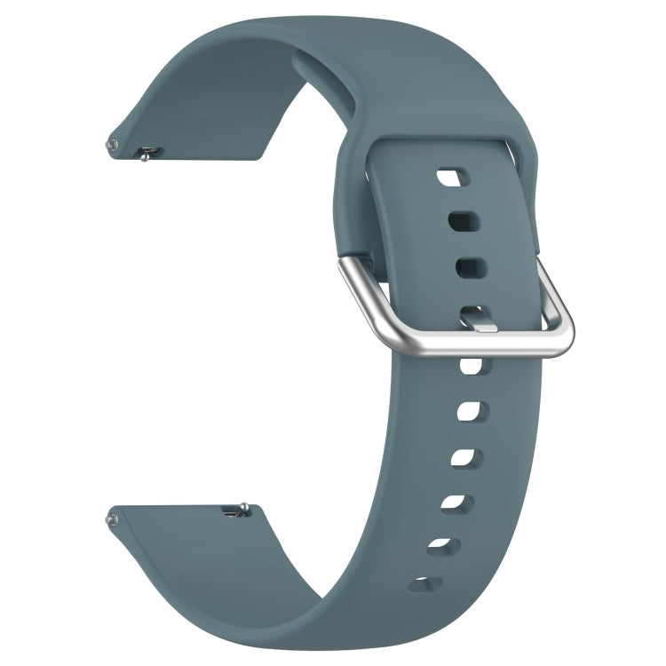 For Xiaomi Watch 2 Solid Color Metal Silver Buckle Silicone Watch Band, Size: L(Rock Blue) - Watch Bands by buy2fix | Online Shopping UK | buy2fix