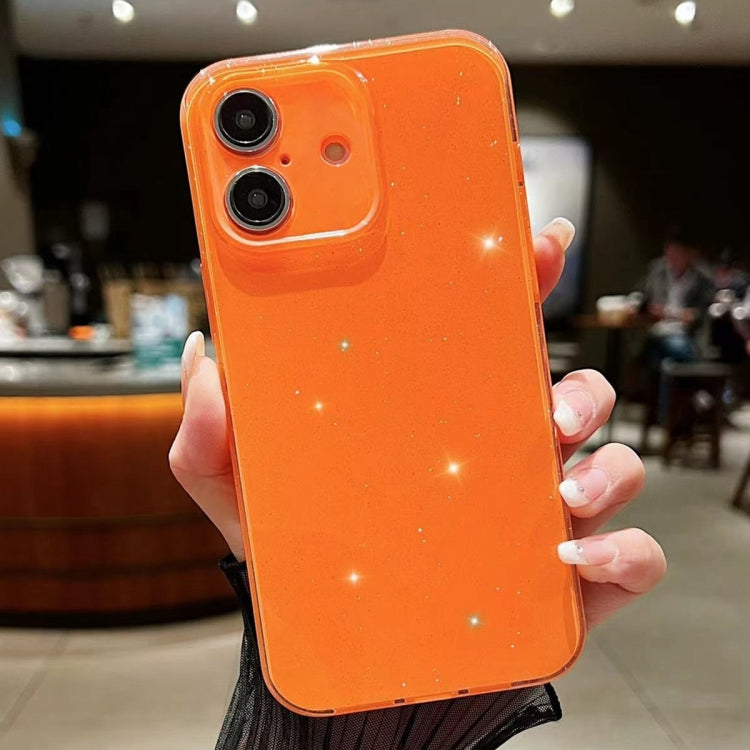 For iPhone 16 Jelly Glitter Solid Color TPU Phone Case(Orange) - iPhone 16 Cases by buy2fix | Online Shopping UK | buy2fix