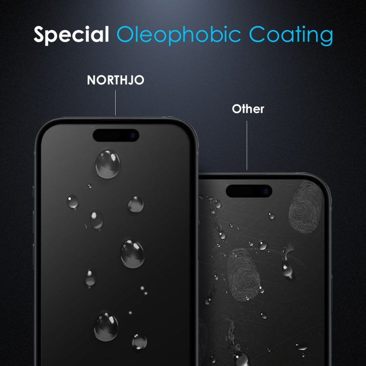 For iPhone 16 Plus NORTHJO A++ 28 Degree Privacy Full Glue Silk Printing Tempered Glass Film - iPhone 16 Plus Tempered Glass by NORTHJO | Online Shopping UK | buy2fix