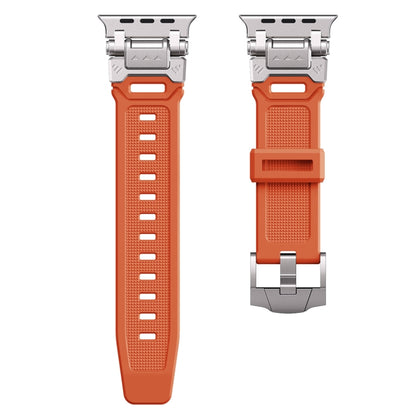 For Apple Watch Series 3 42mm Silicone Armor Mecha Head Watch Band(Orange) - Watch Bands by buy2fix | Online Shopping UK | buy2fix