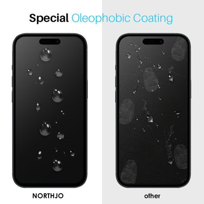 For iPhone 16 NORTHJO 2pcs A++ Tempered Glass Film with Installation Frame - iPhone 16 Tempered Glass by NORTHJO | Online Shopping UK | buy2fix