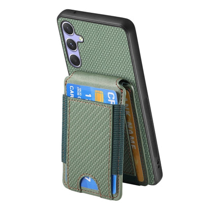 For Samsung Galaxy S25+ 5G Carbon Fiber Vertical Flip Wallet Stand Phone Case(Green) - Galaxy S25+ 5G Cases by buy2fix | Online Shopping UK | buy2fix