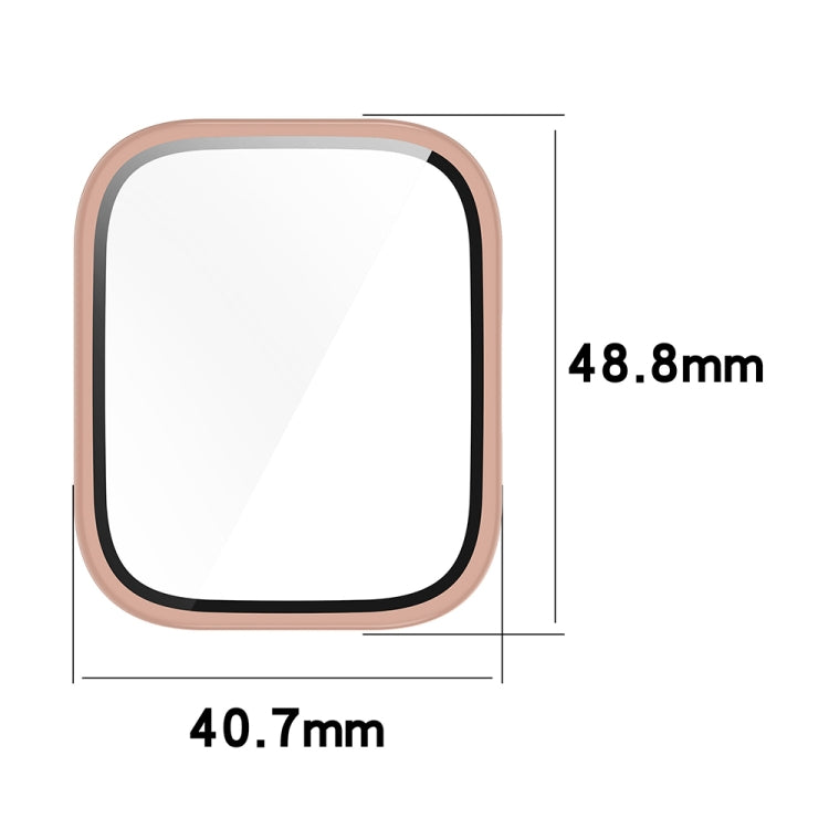 For Amazfit bip5 Unity PC + Tempered Glass Film Integrated Watch Protective Case(Transparent White) - Watch Cases by buy2fix | Online Shopping UK | buy2fix