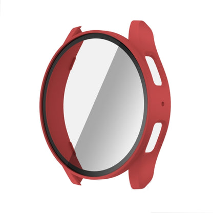 For Samsun Galaxy Watch 7 44mm PC + Tempered Film Integrated Watch Protective Case(Red) - Watch Cases by buy2fix | Online Shopping UK | buy2fix