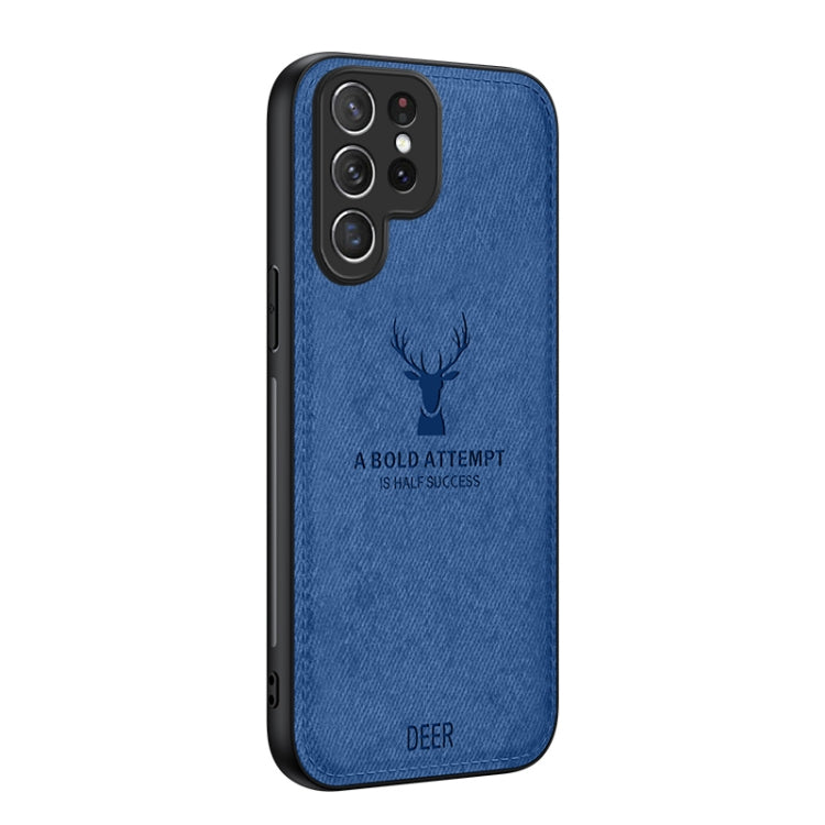 For Samsung Galaxy S25 Ultra 5G Deer Head Cloth Skin All-inclusive Phone Case(Blue) - Galaxy S25 Ultra 5G Cases by buy2fix | Online Shopping UK | buy2fix