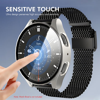 For Samsung Galaxy Watch7 40mm ENKAY Hat-Prince Full Coverage PC + Tempered Glass Film Integrated Watch Case(Dark Blue) - Watch Cases by ENKAY | Online Shopping UK | buy2fix