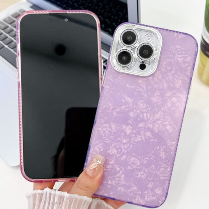 For iPhone 16 Plating Glitter Texture TPU Phone Case with Lens Film(Pink Wrinkles) - iPhone 16 Cases by buy2fix | Online Shopping UK | buy2fix