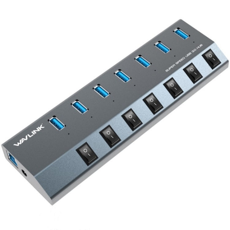 WAVLINK UH3076 5Gbps 7-port USB 3.0 Hub with Independent Switch and LED Indicator(UK Plug) - USB 3.0 HUB by WAVLINK | Online Shopping UK | buy2fix