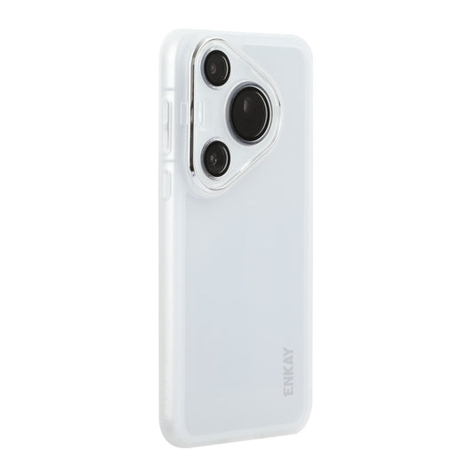 For Huawei Pura 70 ENKAY Hat-Prince Translucent Matte TPU Phone Case with Lens Film(White) - Huawei Cases by ENKAY | Online Shopping UK | buy2fix