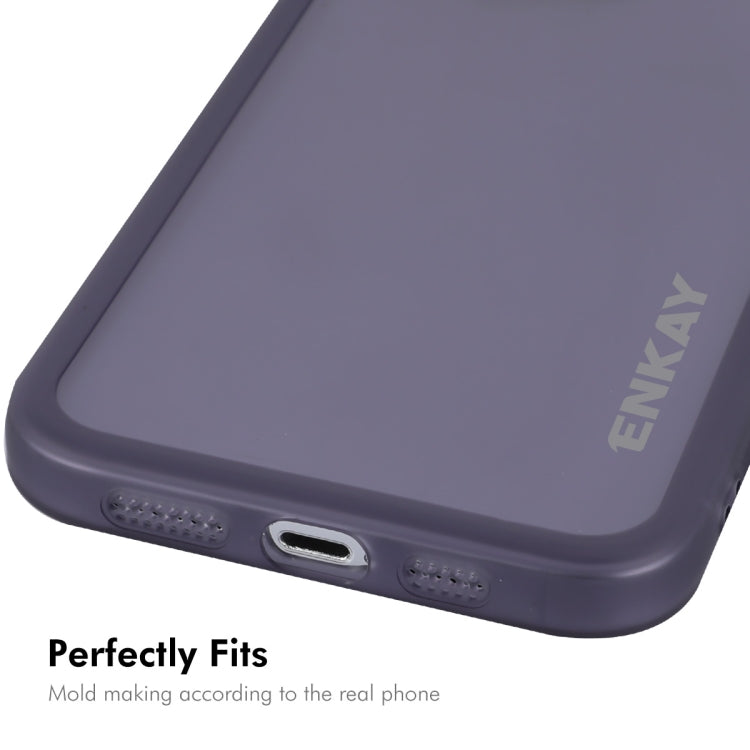 For iPhone 16 Pro Max ENKAY Hat-Prince Translucent Matte TPU Phone Case with Lens Film + 9H Big Arc Edge Film(Blue) - iPhone 16 Pro Max Cases by ENKAY | Online Shopping UK | buy2fix