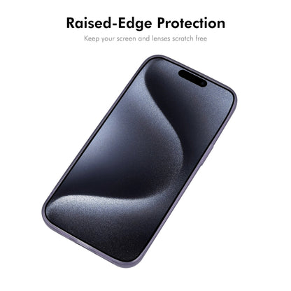 For iPhone 16 Pro Max ENKAY Hat-Prince Translucent Matte TPU Phone Case with Lens Film + 9H Big Arc Edge Film(Purple) - iPhone 16 Pro Max Cases by ENKAY | Online Shopping UK | buy2fix