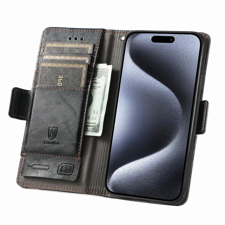 For iPhone 16 Pro CaseNeo Splicing Dual Magnetic Buckle Leather Phone Case(Black) - iPhone 16 Pro Cases by buy2fix | Online Shopping UK | buy2fix