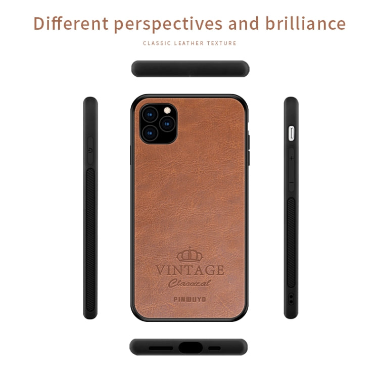 PINWUYO Pin Rui Series Classical Leather, PC + TPU + PU Leather Waterproof And Anti-fall All-inclusive Protective Shell for iPhone 11 Pro(Brown) - More iPhone Cases by PINWUYO | Online Shopping UK | buy2fix