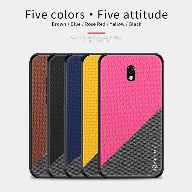 For Xiaomi RedMi 8A PINWUYO Rong Series  Shockproof PC + TPU+ Chemical Fiber Cloth Protective Cover(Yellow) - Xiaomi Cases by PINWUYO | Online Shopping UK | buy2fix