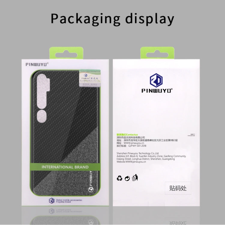 For Xiaomi CC9 Pro / Note10 PINWUYO Rong Series  Shockproof PC + TPU+ Chemical Fiber Cloth Protective Cover(Black) - Xiaomi Cases by PINWUYO | Online Shopping UK | buy2fix