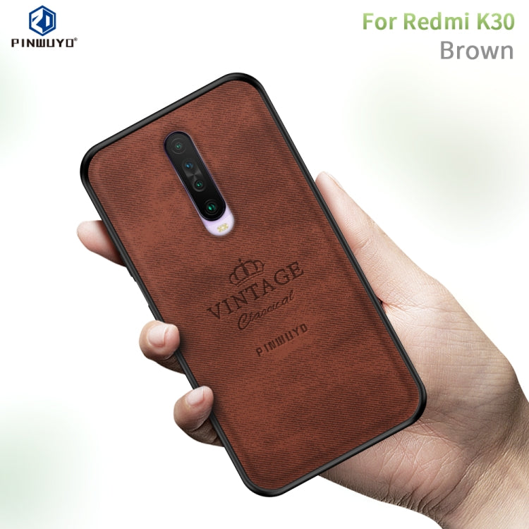 For Xiaomi Redmi K30 PINWUYO Zun Series PC + TPU + Skin Waterproof And Anti-fall All-inclusive Protective Shell(Brown) - Xiaomi Cases by PINWUYO | Online Shopping UK | buy2fix