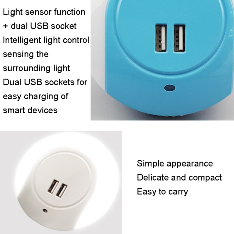 A78B LED Night Light With USB Port Intelligent Light Control Sensor Light, Plug:US Plug(Pink) - Sensor LED Lights by buy2fix | Online Shopping UK | buy2fix