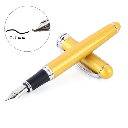 X750 Stationery Stainless Steel Fountain Pen Medium Nib Ink Pens School Oiifice Gift, Nib Size:1.1mm(Gold) - Fountain Pens by buy2fix | Online Shopping UK | buy2fix