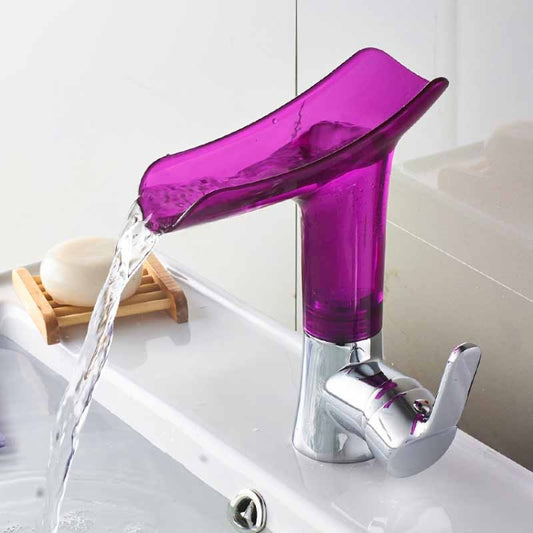 Bathroom Hot Cold Water Faucet Wine Glass Waterfall Faucet(Purple) - Faucets & Accessories by buy2fix | Online Shopping UK | buy2fix