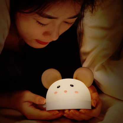 Cute Mouse Silicon Night Light with Electronic Alarm Clock Function Bedside Sleeping Desk Lamp Learning Clock - Night Lights by buy2fix | Online Shopping UK | buy2fix