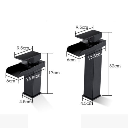 Bathroom Wide Mouth Faucet Square Sink Single Hole Basin Faucet, Specification: HT-81567 Electroplating High Type - Faucets & Accessories by buy2fix | Online Shopping UK | buy2fix