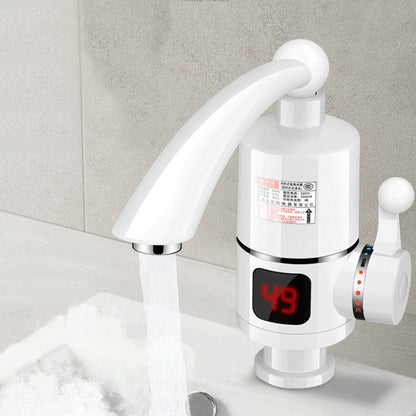 Digital Display Electric Heating Faucet Instant Hot Water Heater CN Plug Digital Horizontal Tube With Leakage Protection - Faucets & Accessories by buy2fix | Online Shopping UK | buy2fix