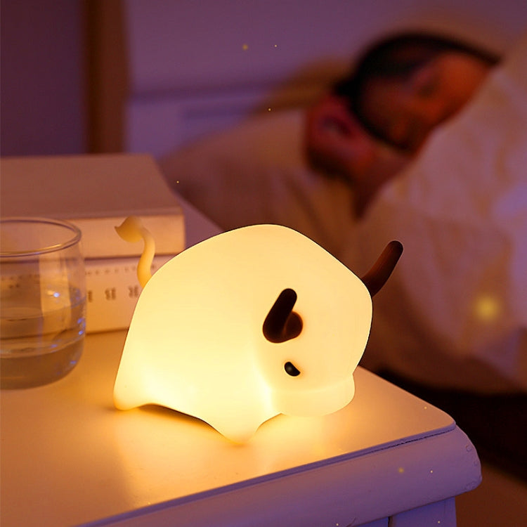 BD-NL-11 Cow Silicone Lamp USB Dimming Night Light Children Bedside Timing Sleeping Light(Yellow Light) - Night Lights by buy2fix | Online Shopping UK | buy2fix