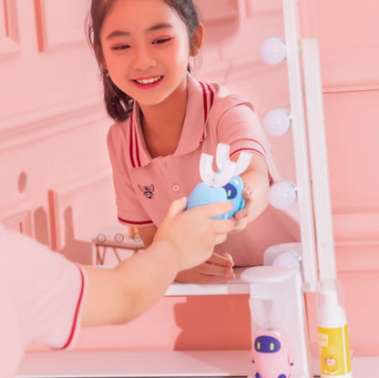 Lanbeibei Children U-Shaped Automatic Electric Toothbrush 6-12 Years Old Plus Version (Blue) - Toothbrushes by buy2fix | Online Shopping UK | buy2fix