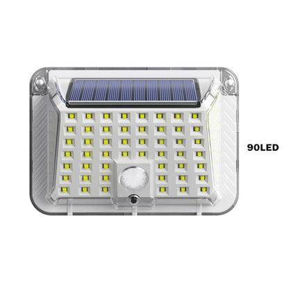 90 LED Solar Wall Light Garden Four-Sided Luminous Solar Light Human Body Induction Waterproof Outdoor Light - Solar Lights by buy2fix | Online Shopping UK | buy2fix