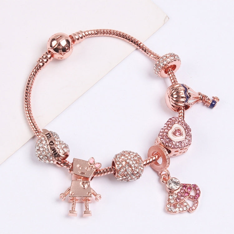 SL124 19cm Women Rose Gold Beaded Bracelet - Bracelets by buy2fix | Online Shopping UK | buy2fix