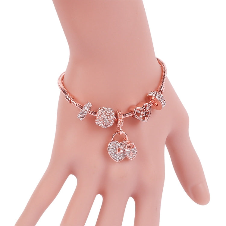 SL126 18cm Women Rose Gold Beaded Bracelet - Bracelets by buy2fix | Online Shopping UK | buy2fix