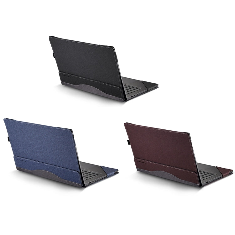 For Samsung Galaxy Book 4 360 15.6 inch Leather Laptop Anti-Fall Protective Case With Stand(Wine Red) - 15 inch by buy2fix | Online Shopping UK | buy2fix