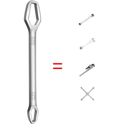 Multi-Function Plum Wrench Open Adjustment Double-Headed Self-Tightening Wrench(Silver) - Hex Key & Spanner by buy2fix | Online Shopping UK | buy2fix