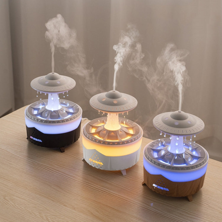 UFO Water Drop Aromatherapy Humidifier Desktop Remote Control Diffuser, Plug: AU Plug(Wood Grain) - Air Purifiers & Accessories by buy2fix | Online Shopping UK | buy2fix