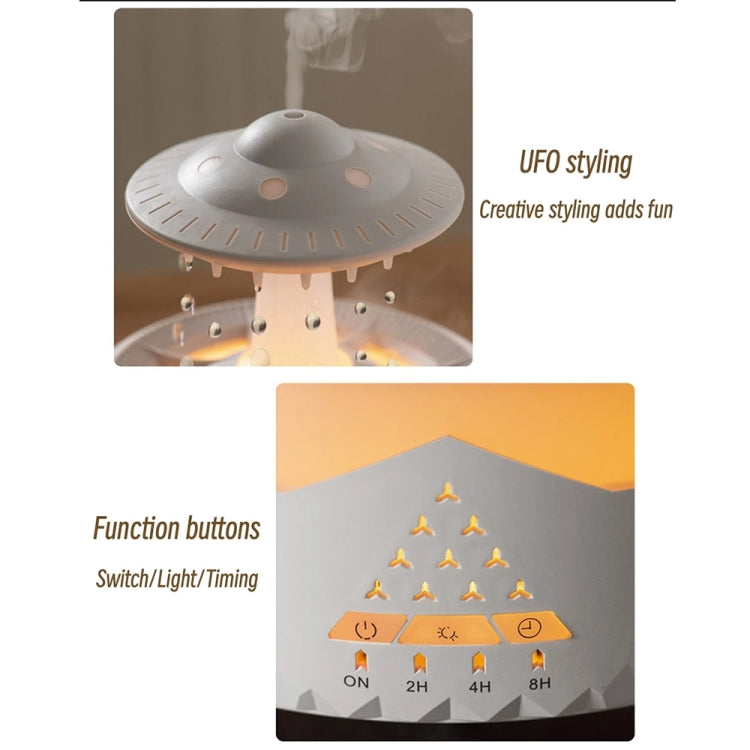 UFO Water Drop Aromatherapy Humidifier Desktop Remote Control Diffuser, Plug: AU Plug(White) - Air Purifiers & Accessories by buy2fix | Online Shopping UK | buy2fix