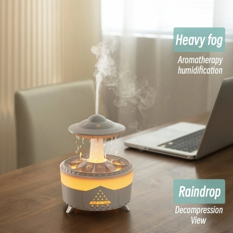 UFO Water Drop Aromatherapy Humidifier Desktop Remote Control Diffuser, Plug: US Plug(White) - Air Purifiers & Accessories by buy2fix | Online Shopping UK | buy2fix