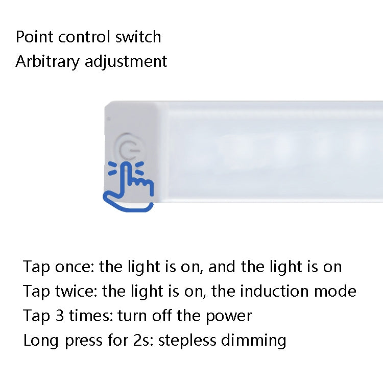 LED Human Body Induction Lamp Long Strip Charging Cabinet Lamp Strip, Size: 21cm(Silver and White Light) - Sensor LED Lights by buy2fix | Online Shopping UK | buy2fix