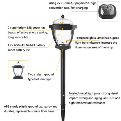 2 LED Solar Waterproof Outdoor Garden Light, Style: White Light-Lawn Lamp - Solar Lights by buy2fix | Online Shopping UK | buy2fix