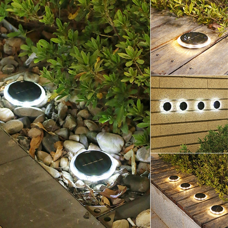 8 LED Solar Outdoor Waterproof Transparent Buried Light(Round-White Light) - Buried Lights by buy2fix | Online Shopping UK | buy2fix