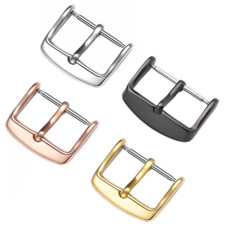 5pcs IP Plated Stainless Steel Pin Buckle Watch Accessories, Color: Black 18mm - Watch Accessories & Parts by buy2fix | Online Shopping UK | buy2fix