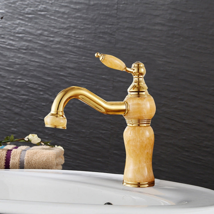 Gold-plated Copper 360-degree Rotating Basin Hot and Cold Water Faucet, Color: Topaz Zirconium Gold - Faucets & Accessories by buy2fix | Online Shopping UK | buy2fix